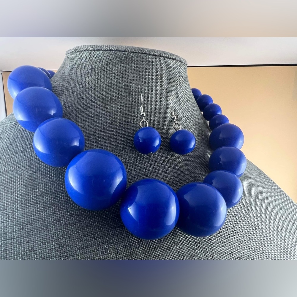 Big Ball Necklace Earrings Set New
